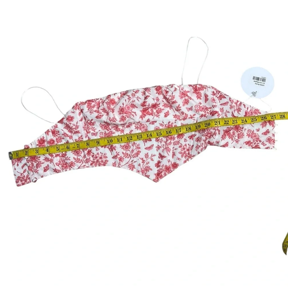 Princess Polly white Juliette bustier with pink butterfly floral print Size 2 - Picture 12 of 15
